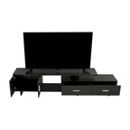 Avery 55-inch 2-Drawer 4-Shelf TV Stand in Steel