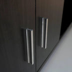 Avery 55-inch 2-Drawer 4-Shelf TV Stand in Steel