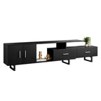 Avery 55-inch 2-Drawer 4-Shelf TV Stand in Steel