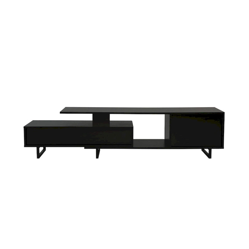 Avery 55-inch 2-Drawer 4-Shelf TV Stand in Steel