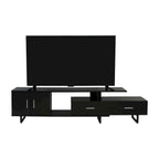 Avery 55-inch 2-Drawer 4-Shelf TV Stand in Steel