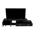 Avery 55-inch 2-Drawer 4-Shelf TV Stand in Steel