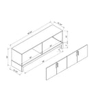 Side Credenza with 4 Doors, Storage Cabinets, 60 TV Stand- White & Distressed Grey