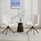 XINMICS Swivel Dining Chairs, Boucle Upholstered Accent Chairs Living Room Chairs Desk Office Arm Chair