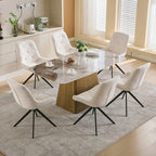 XINMICS Swivel Dining Chairs, Boucle Upholstered Accent Chairs Living Room Chairs Desk Office Arm Chair