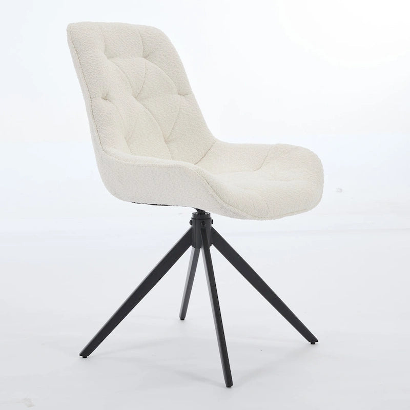 XINMICS Swivel Dining Chairs, Boucle Upholstered Accent Chairs Living Room Chairs Desk Office Arm Chair
