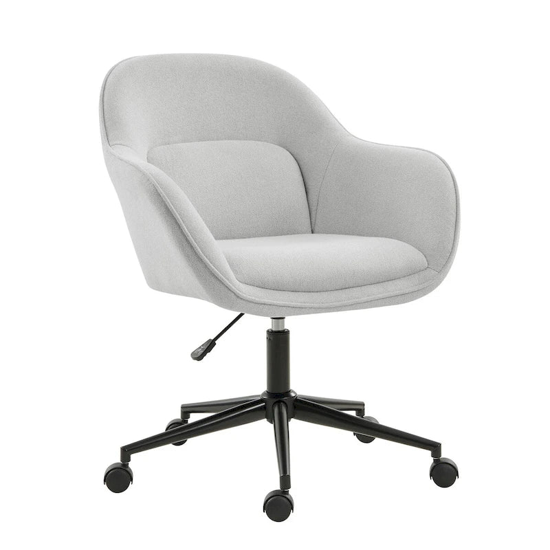 Victoria Curved Backrest 0ffice Chair Rotatable With Casters And Metal Base by HULALA HOME
