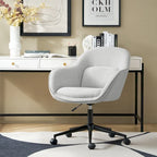 Victoria Curved Backrest 0ffice Chair Rotatable With Casters And Metal Base by HULALA HOME