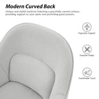 Victoria Curved Backrest 0ffice Chair Rotatable With Casters And Metal Base by HULALA HOME