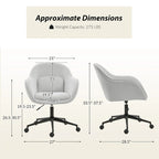 Victoria Curved Backrest 0ffice Chair Rotatable With Casters And Metal Base by HULALA HOME