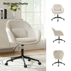 Victoria Curved Backrest 0ffice Chair Rotatable With Casters And Metal Base by HULALA HOME