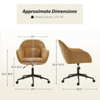 Victoria Curved Backrest 0ffice Chair Rotatable With Casters And Metal Base by HULALA HOME