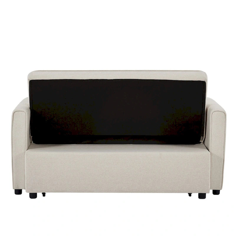 Modern Linen Convertible Sleeper Sofa Couch with 2 Lumbar Pillows