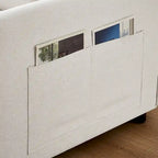 Modern Linen Convertible Sleeper Sofa Couch with 2 Lumbar Pillows