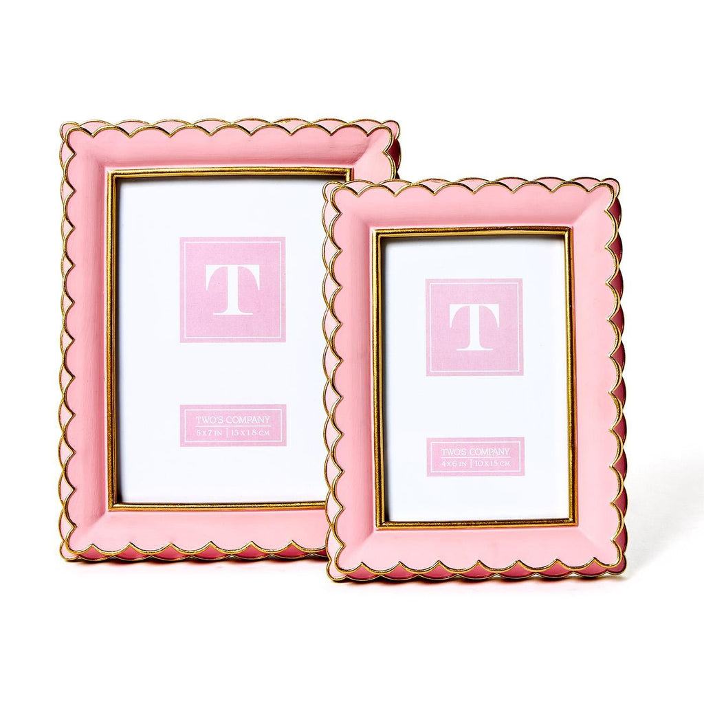 Scalloped Picture Frames, Set of 2