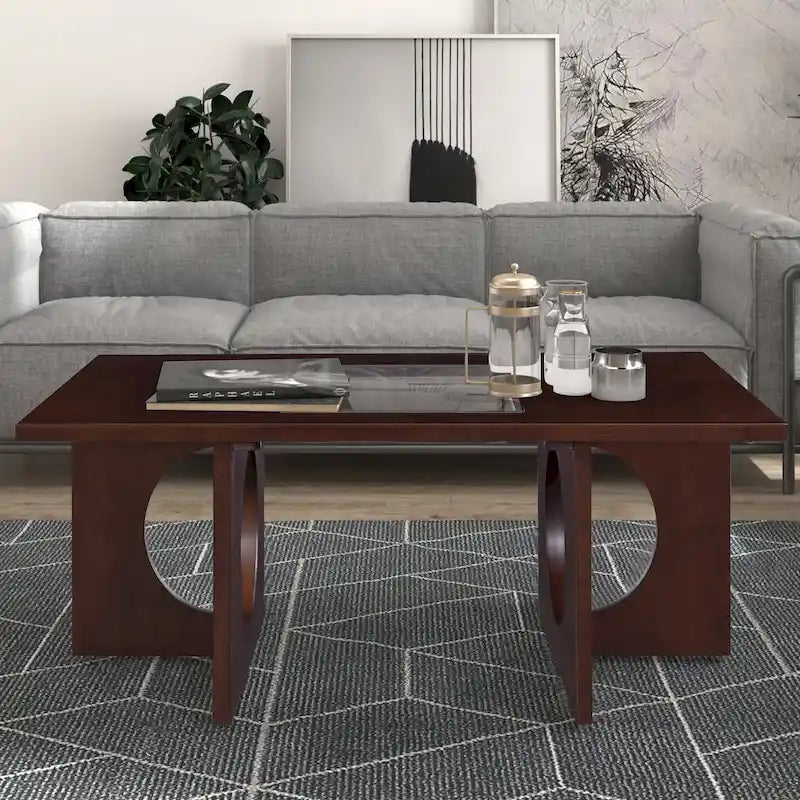 Contemporary Wood Rectangular Coffee Table