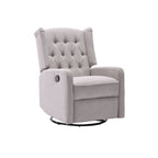 HOMEFUN Upholstered 360 Degree Swivel Rocking Recliner Chair for Bedroom,Living Room