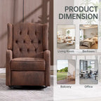 HOMEFUN Upholstered 360 Degree Swivel Rocking Recliner Chair for Bedroom,Living Room