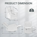 HOMEFUN Upholstered 360 Degree Swivel Rocking Recliner Chair for Bedroom,Living Room