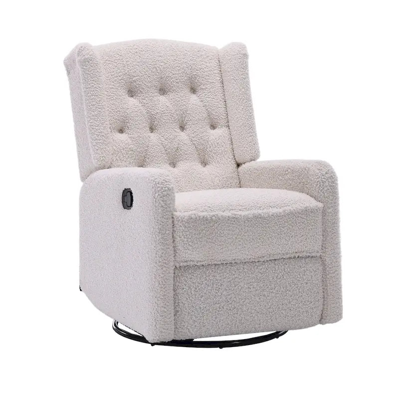 HOMEFUN Upholstered 360 Degree Swivel Rocking Recliner Chair for Bedroom,Living Room