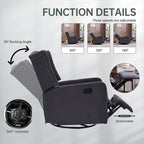 HOMEFUN Upholstered 360 Degree Swivel Rocking Recliner Chair for Bedroom,Living Room