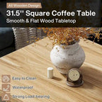 31.5 Inches Square Coffee Table for Living Room Mid-Century Modern Cocktail Table