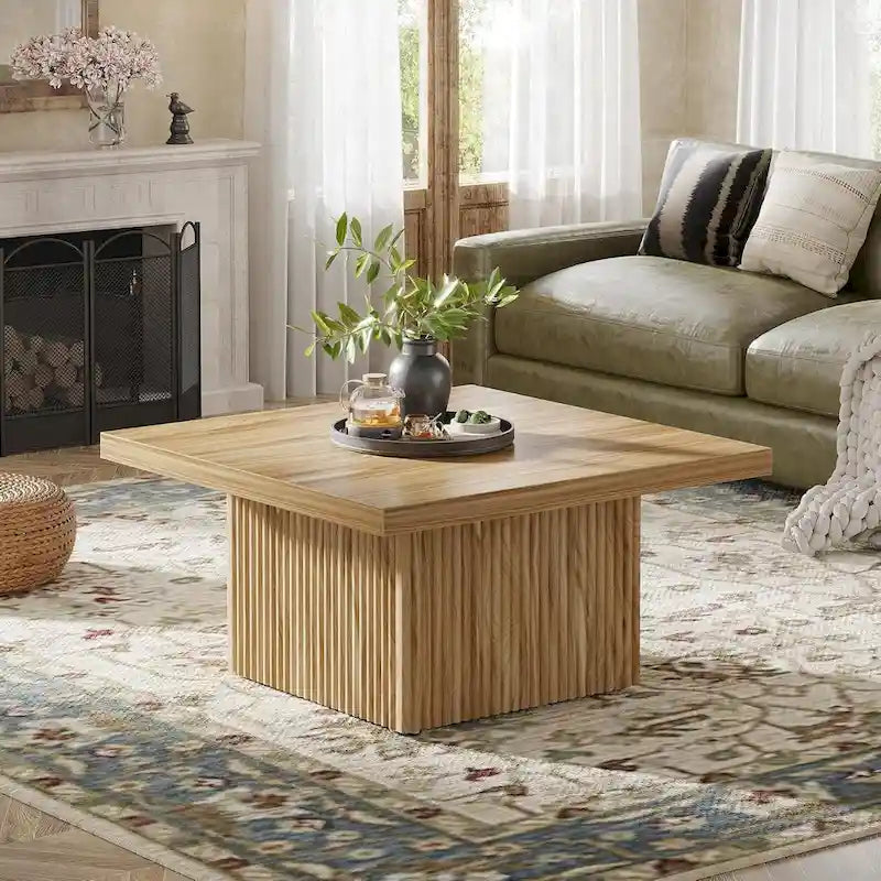 31.5 Inches Square Coffee Table for Living Room Mid-Century Modern Cocktail Table