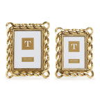 Gold Ribbon Photo Frame Incl 2 Sizes, Set of 2