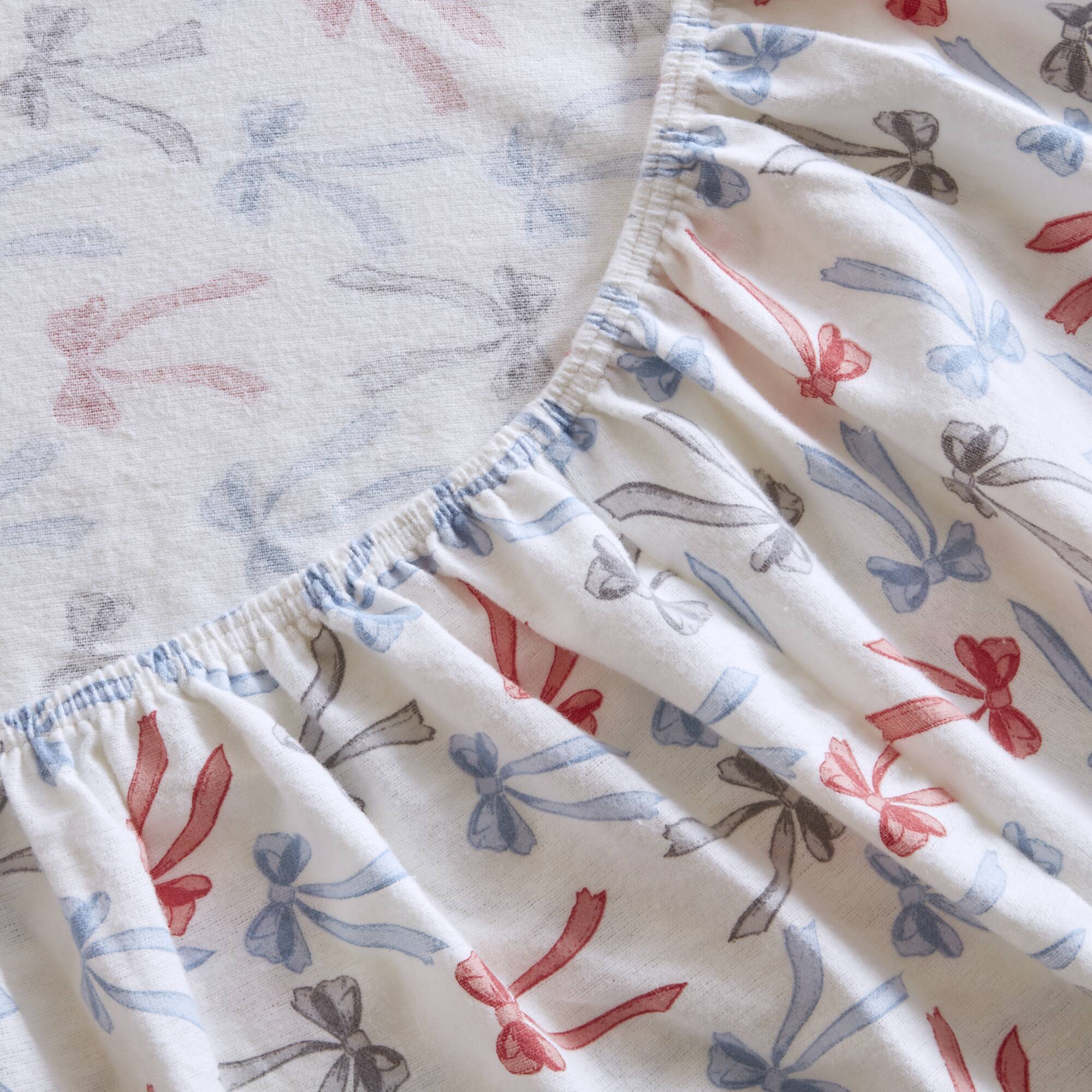 Happy Bows 100% Cotton Flannel Pigment Printed Sheet Set