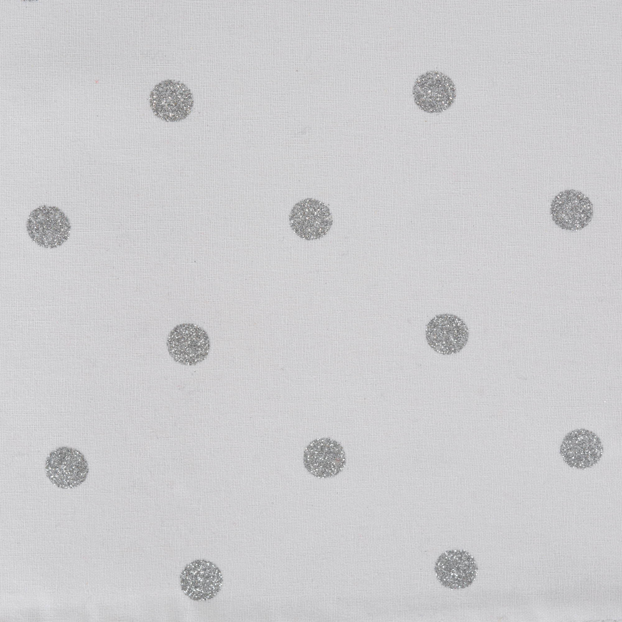 Metallic White & Silver Reversible Polka Dot Table Runner