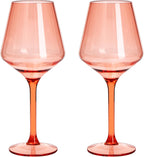 Saint Tropez Acrylic Stemmed Wine Glassware, Set of 2 Orange