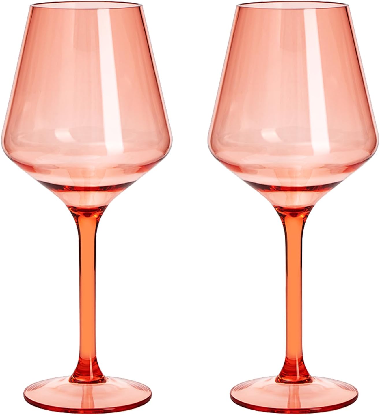 Saint Tropez Acrylic Stemmed Wine Glassware, Set of 2 Orange