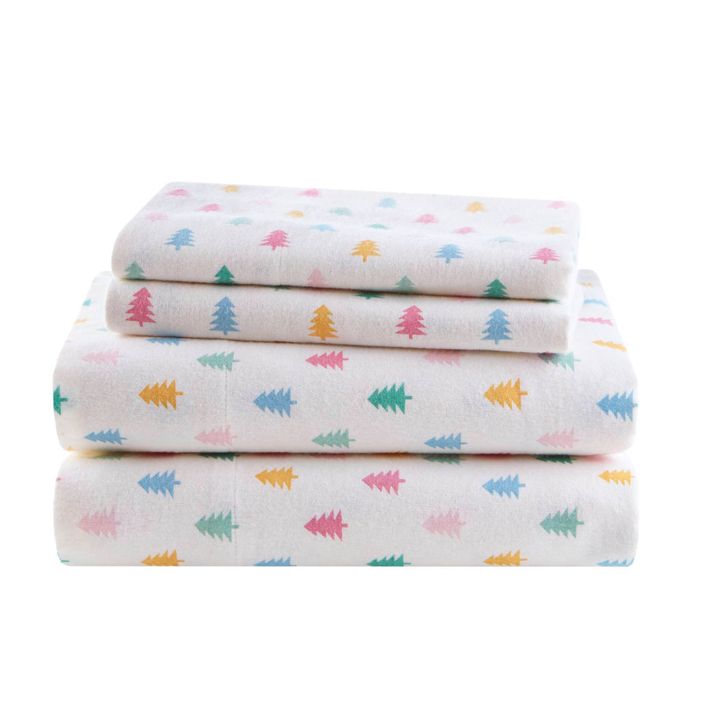 Tree Block 100% Cotton Flannel Pigment Printed Sheet Set