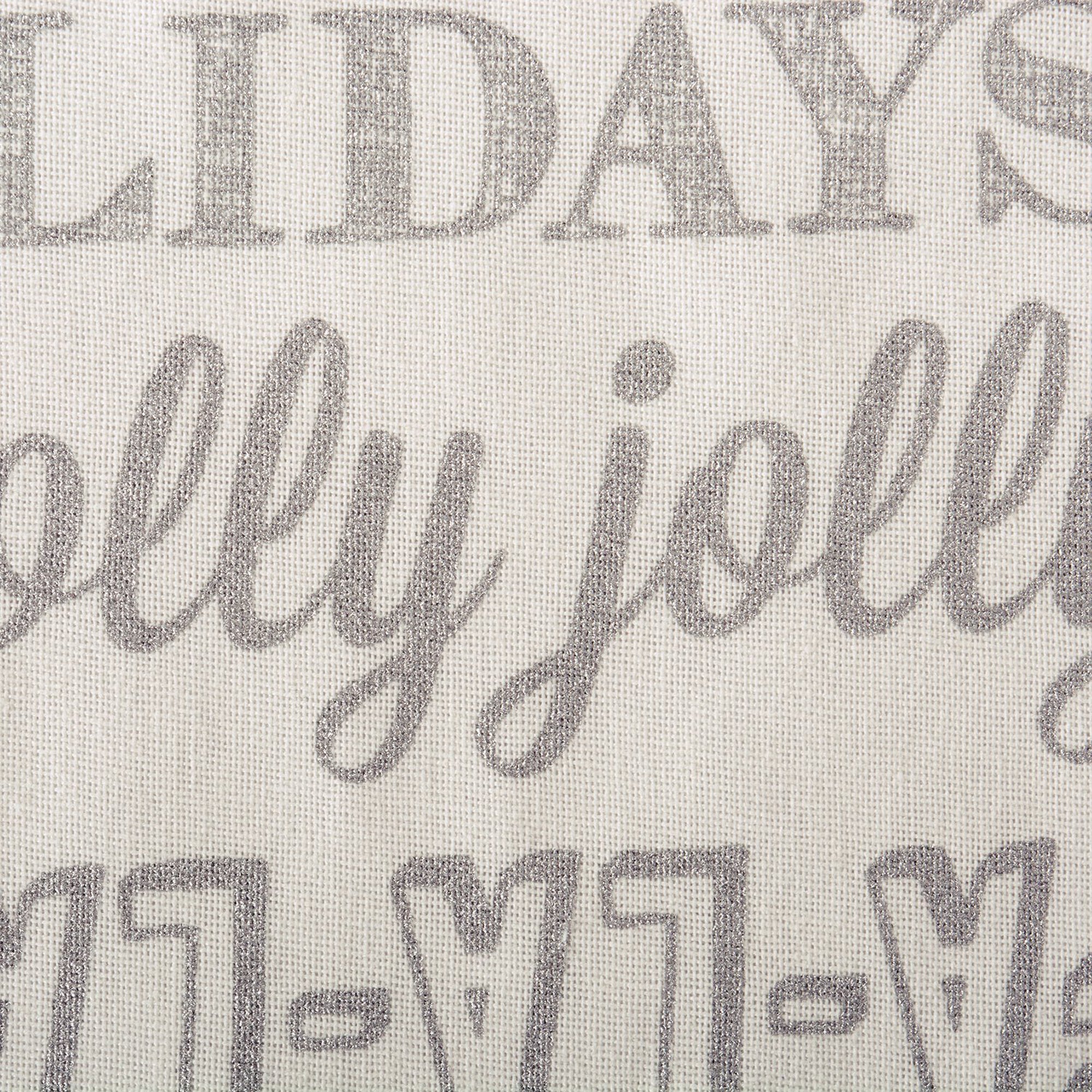 Silver Christmas Collage Table Runner