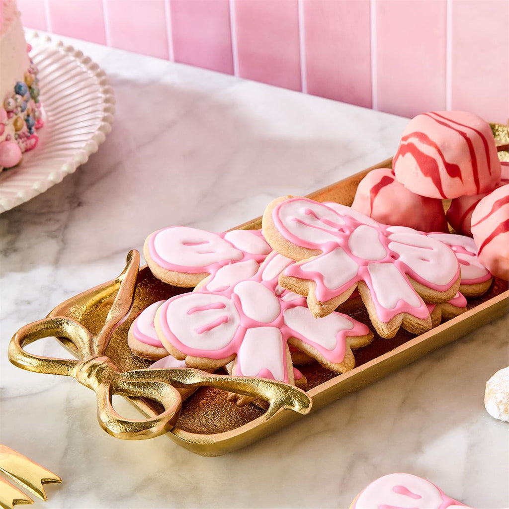 Gold Bows Serving Trays Includes 2 Sizes, Set of 2