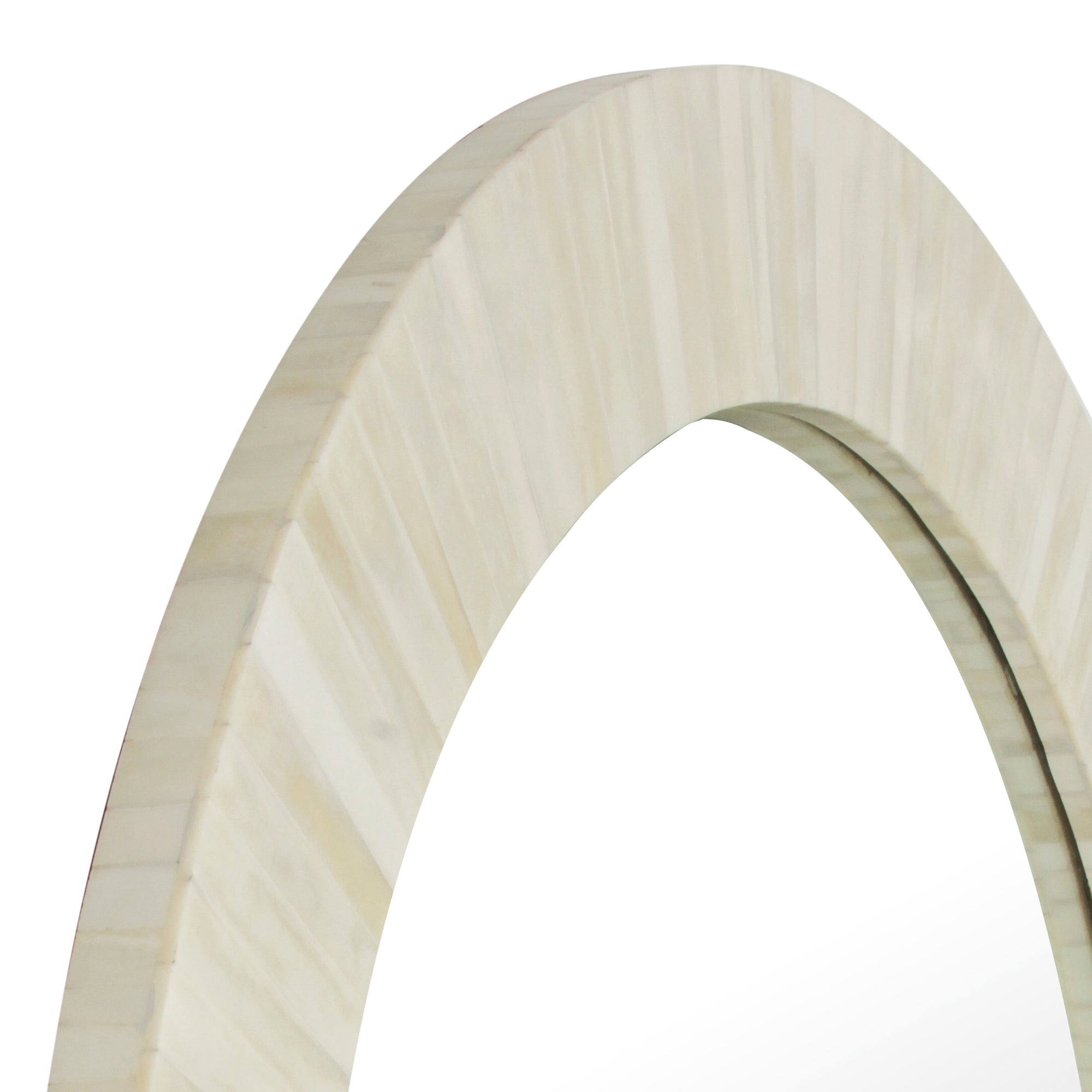 Round 29 Wide Natural Bone Inaly Mirror