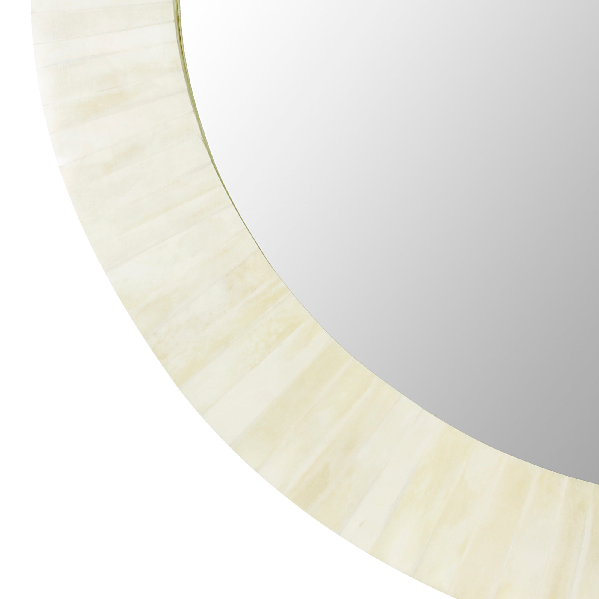 Round 29 Wide Natural Bone Inaly Mirror