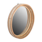 Round 30 Wide Natural Rattan Mirror