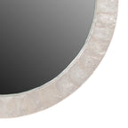 Round 30 Wide Natural Capiz Shell Frame Mirror