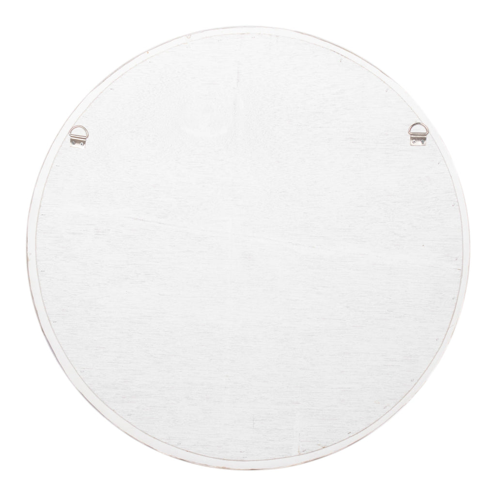 Round 30 Wide Natural Capiz Shell Frame Mirror