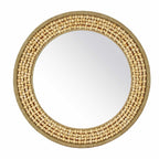 Round 34.5 Wide Wooden Bead Mirror