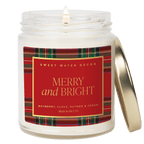 Merry and Bright Soy Candle - Patterned Clear Jar - 9 oz