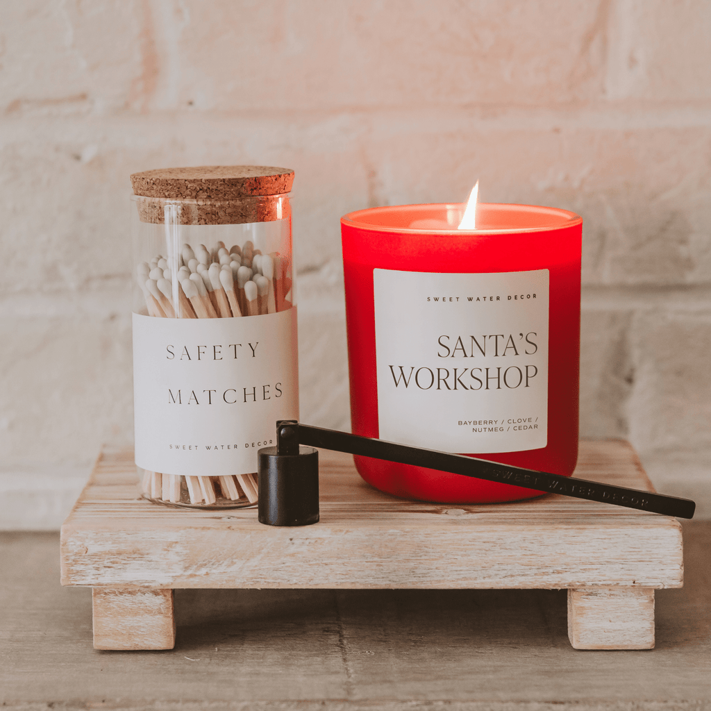 Santa's Workshop Soy Candle - Red Matte Jar - 15 oz (Merry and Bright)