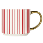 Red Stripe 14oz. Gold Handle Coffee Mug