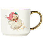 Vintage Santa 14oz. Gold Handle Coffee Mug