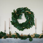 30 Lush Artificial Magnolia Leaf Wreath