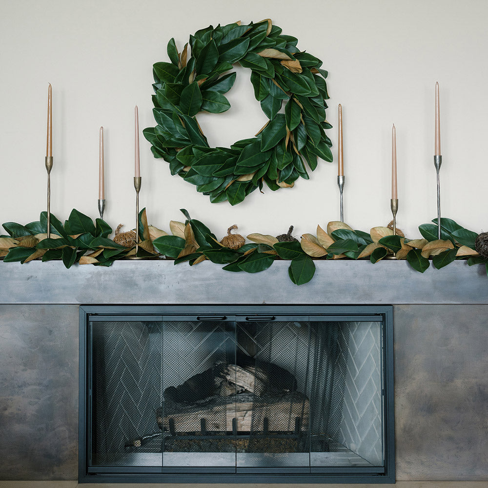 9' Lifelike Faux Green Magnolia Leaf Garland