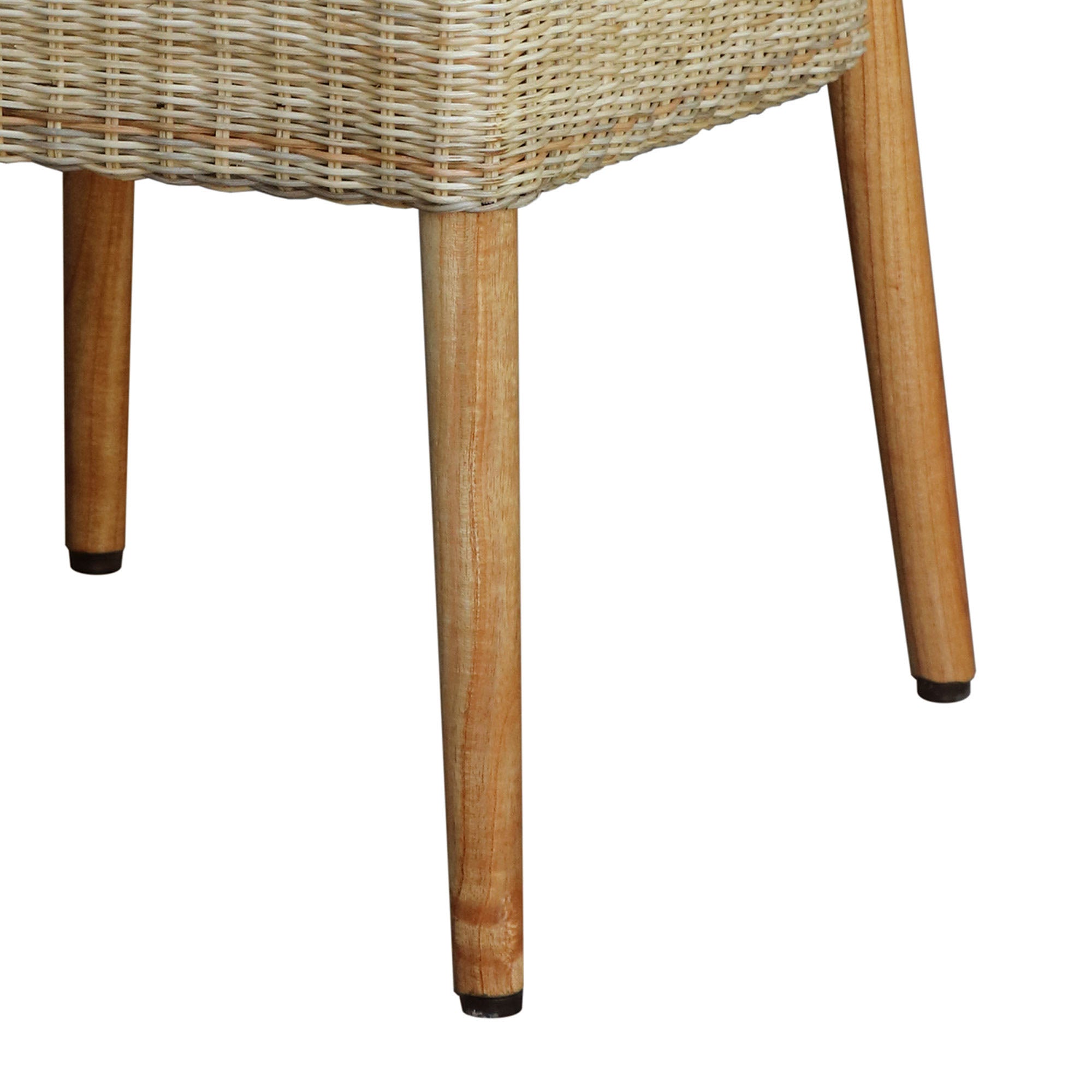 Woven Natural Rattan Dining Chair with Cushion, Set of 2