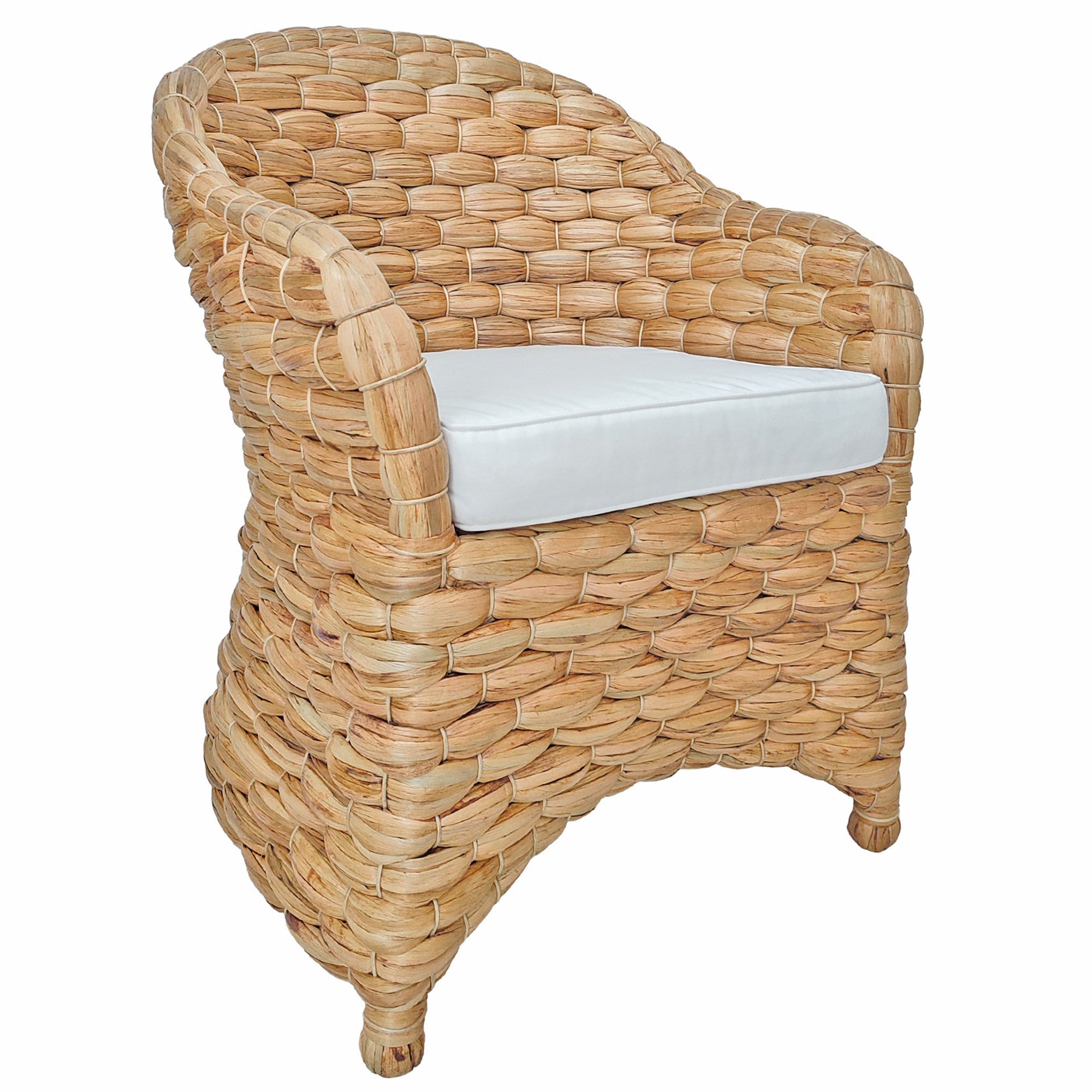 Wide Weave Natural Water Hyacinth Dining Chair