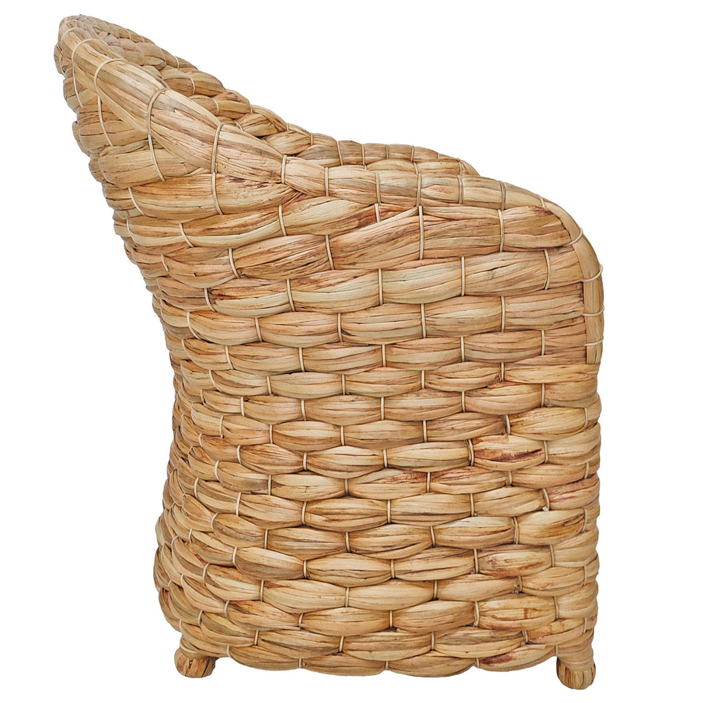 Wide Weave Natural Water Hyacinth Dining Chair